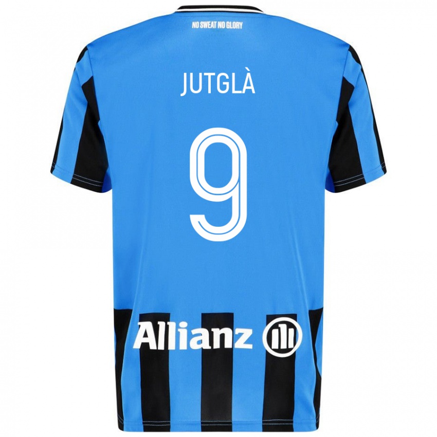 Criança Camisola Ferran Jutglà #9 Céu Azul Preto Principal 2024/25 Camisa