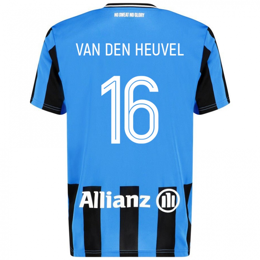 Criança Camisola Dani Van Den Heuvel #16 Céu Azul Preto Principal 2024/25 Camisa