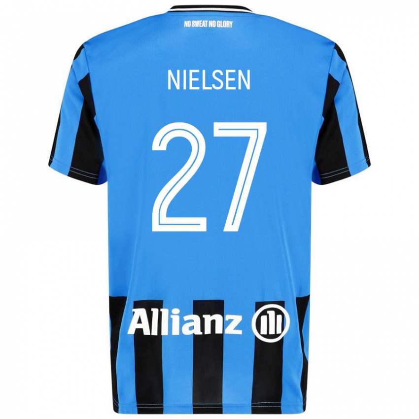 Criança Camisola Casper Nielsen #27 Céu Azul Preto Principal 2024/25 Camisa