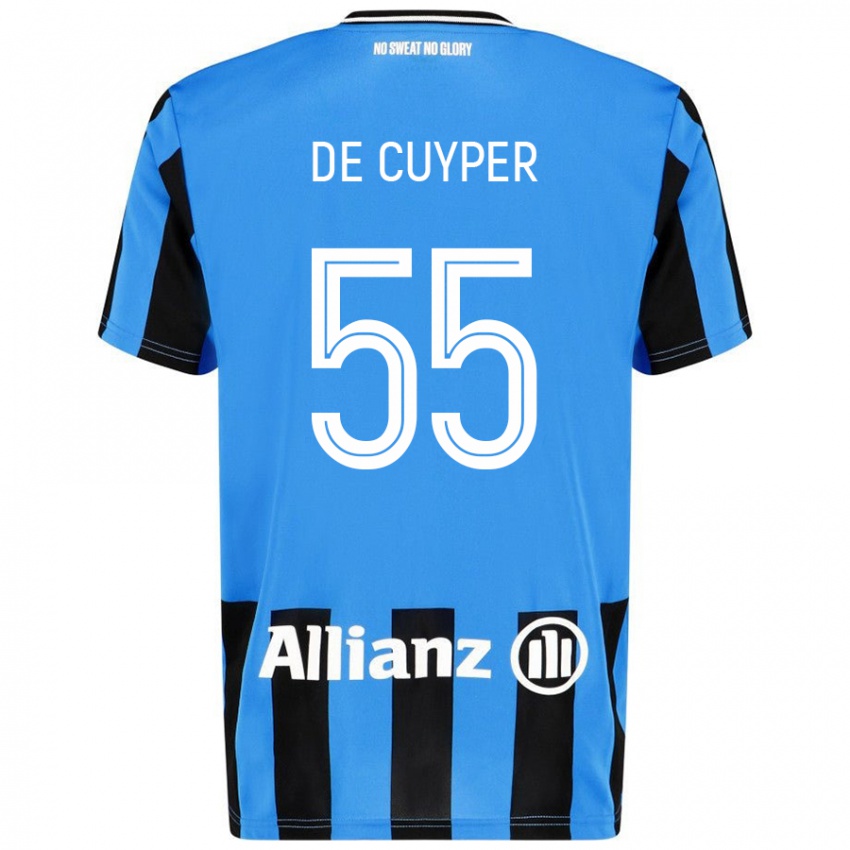 Criança Camisola Maxim De Cuyper #55 Céu Azul Preto Principal 2024/25 Camisa