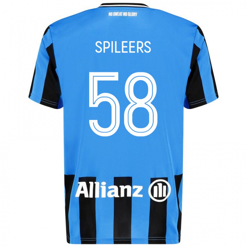 Criança Camisola Jorne Spileers #58 Céu Azul Preto Principal 2024/25 Camisa