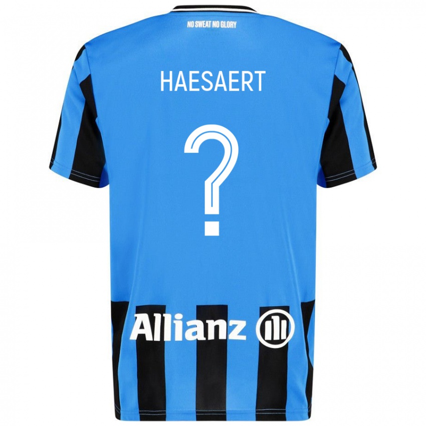 Criança Camisola Mateo Haesaert #0 Céu Azul Preto Principal 2024/25 Camisa