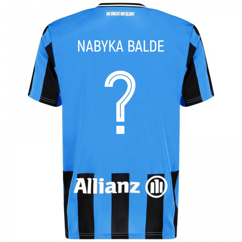 Criança Camisola Mamadou Nabyka Balde #0 Céu Azul Preto Principal 2024/25 Camisa