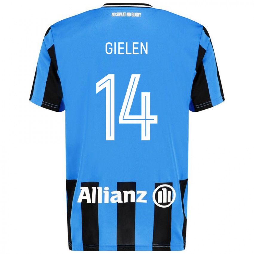 Criança Camisola Sterre Gielen #14 Céu Azul Preto Principal 2024/25 Camisa