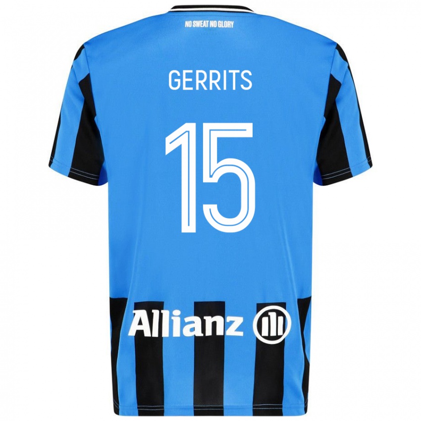 Criança Camisola Melanie Gerrits #15 Céu Azul Preto Principal 2024/25 Camisa