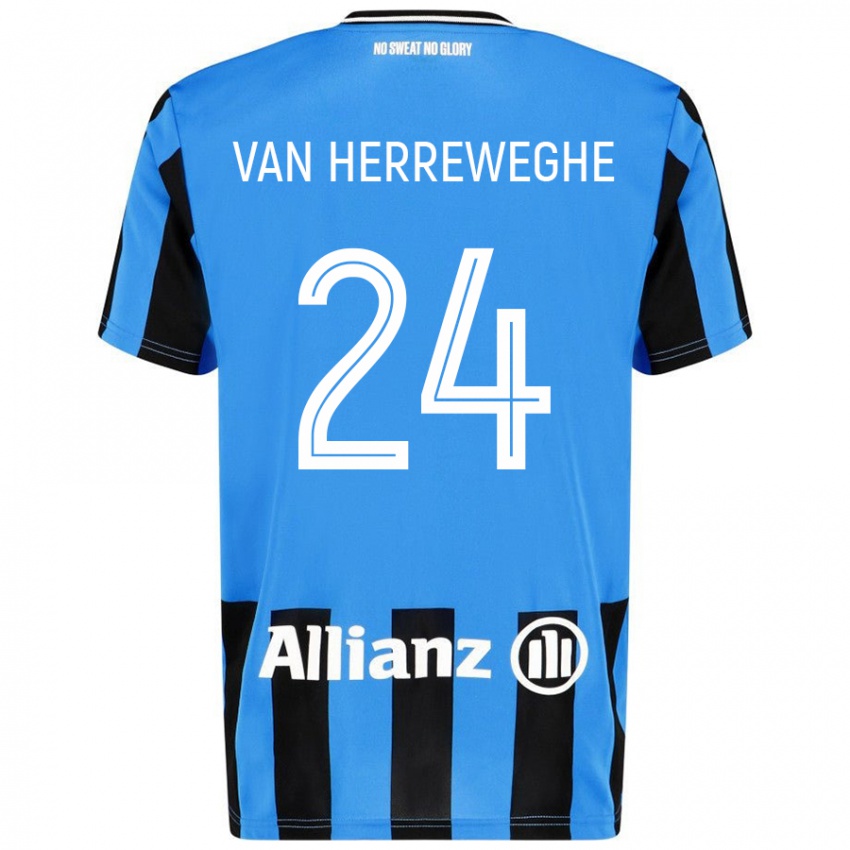 Criança Camisola Febe Van Herreweghe #24 Céu Azul Preto Principal 2024/25 Camisa