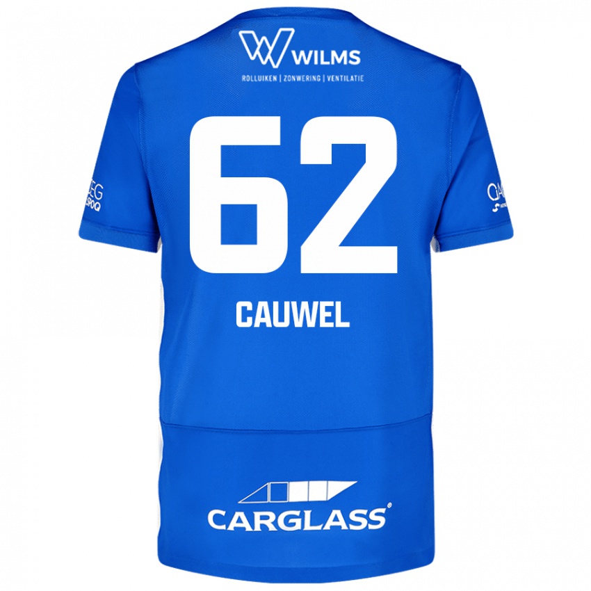 Criança Camisola Michiel Cauwel #62 Azul Principal 2024/25 Camisa