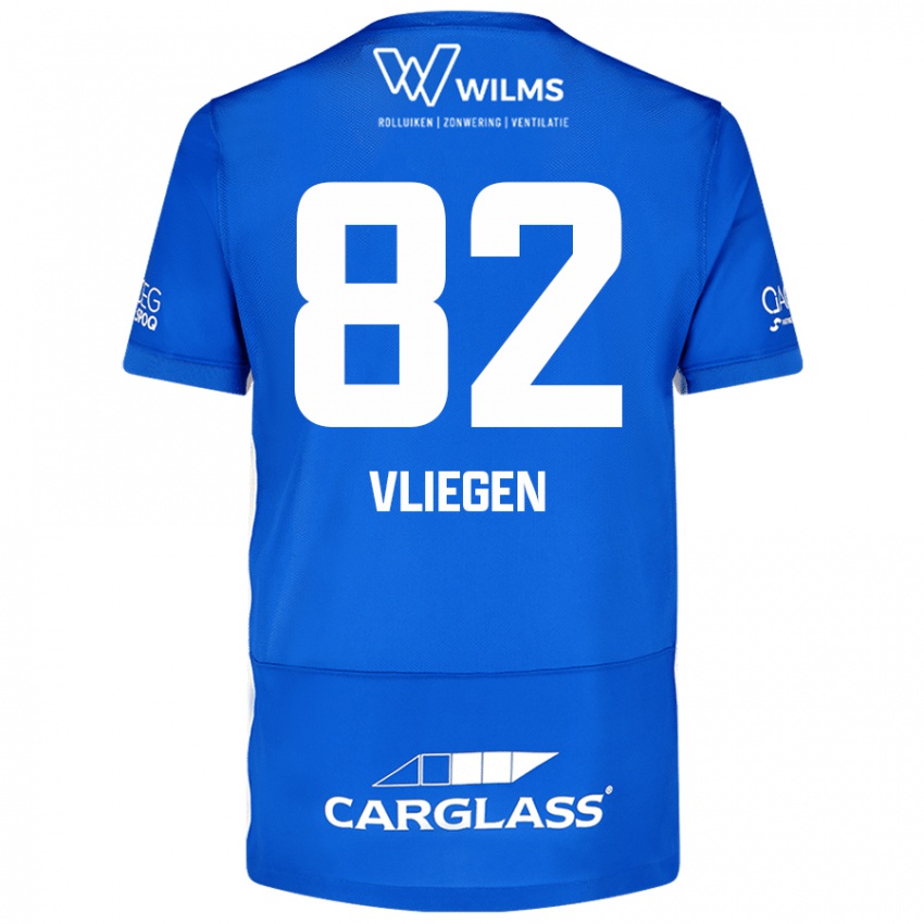 Criança Camisola Olivier Vliegen #82 Azul Principal 2024/25 Camisa