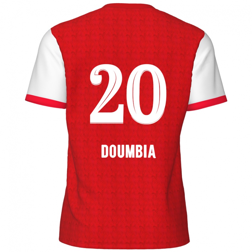 Criança Camisola Mahamadou Doumbia #20 Branco Vermelho Principal 2024/25 Camisa