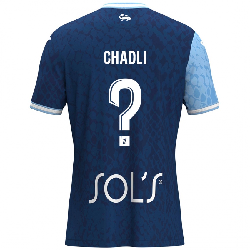 Criança Camisola Nassim Chadli #0 Azul Céu Azul Escuro Principal 2024/25 Camisa