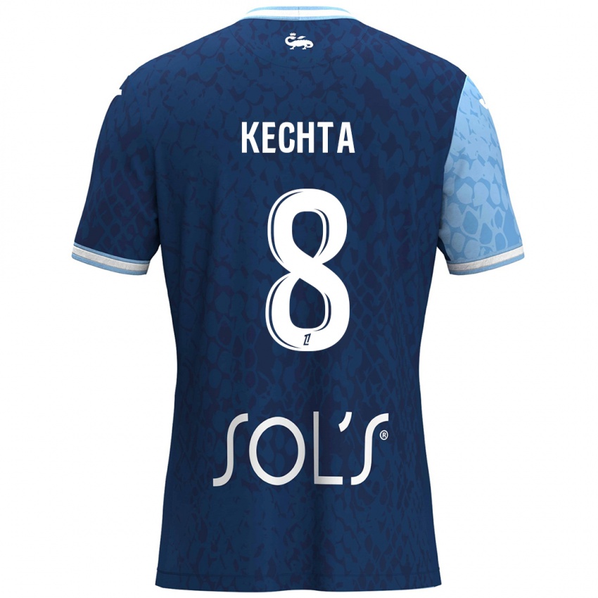 Criança Camisola Yassine Kechta #8 Azul Céu Azul Escuro Principal 2024/25 Camisa