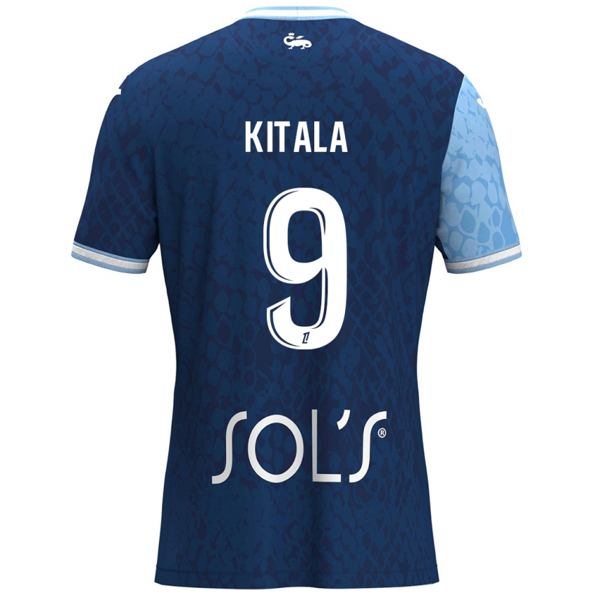 Criança Camisola Yann Kitala #9 Azul Céu Azul Escuro Principal 2024/25 Camisa