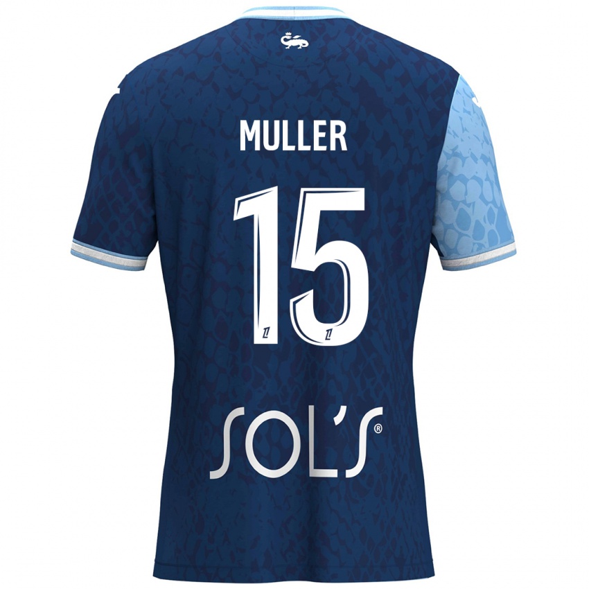 Criança Camisola Laura Muller #15 Azul Céu Azul Escuro Principal 2024/25 Camisa