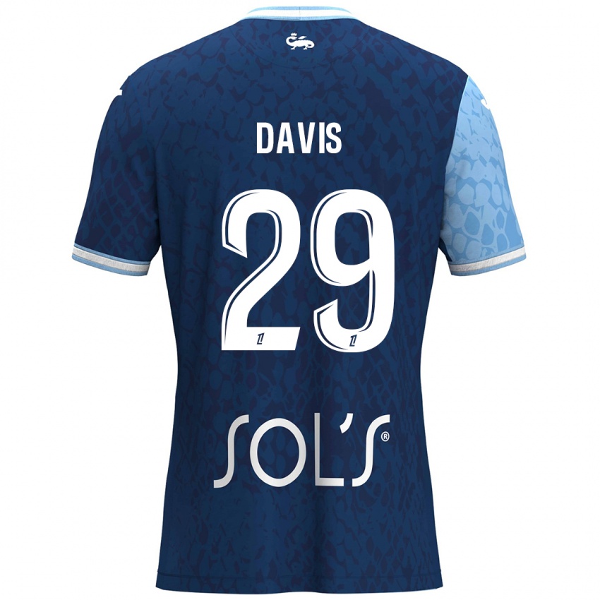 Criança Camisola Deja Davis #29 Azul Céu Azul Escuro Principal 2024/25 Camisa