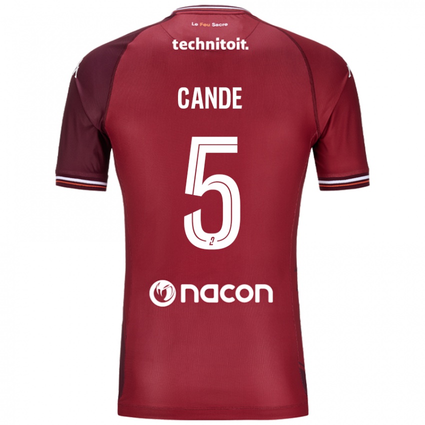 Criança Camisola Fali Candé #5 Granata Vermelho Principal 2024/25 Camisa