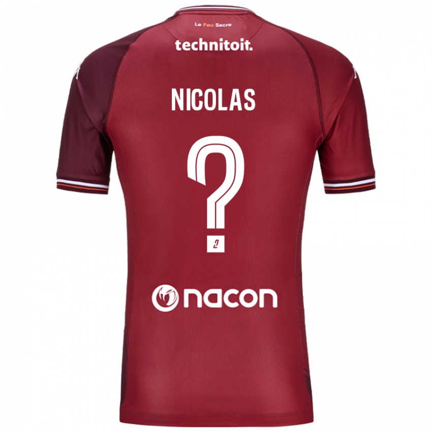 Criança Camisola Max-Henry Nicolas #0 Granata Vermelho Principal 2024/25 Camisa