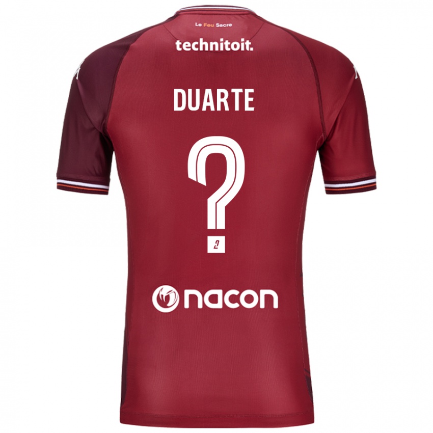 Criança Camisola Diego Duarte #0 Granata Vermelho Principal 2024/25 Camisa