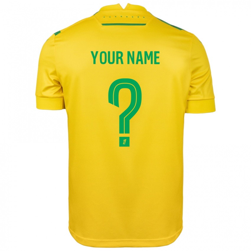 Criança Camisola Seu Nome #0 Verde Amarelo Principal 2024/25 Camisa