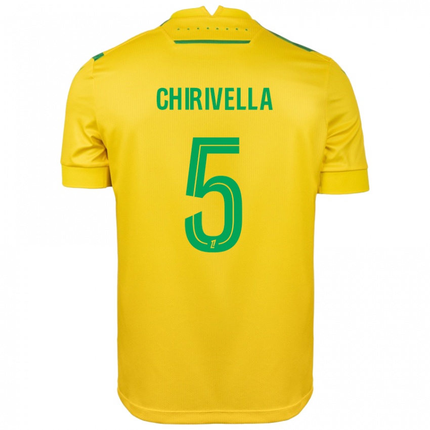 Criança Camisola Pedro Chirivella #5 Verde Amarelo Principal 2024/25 Camisa