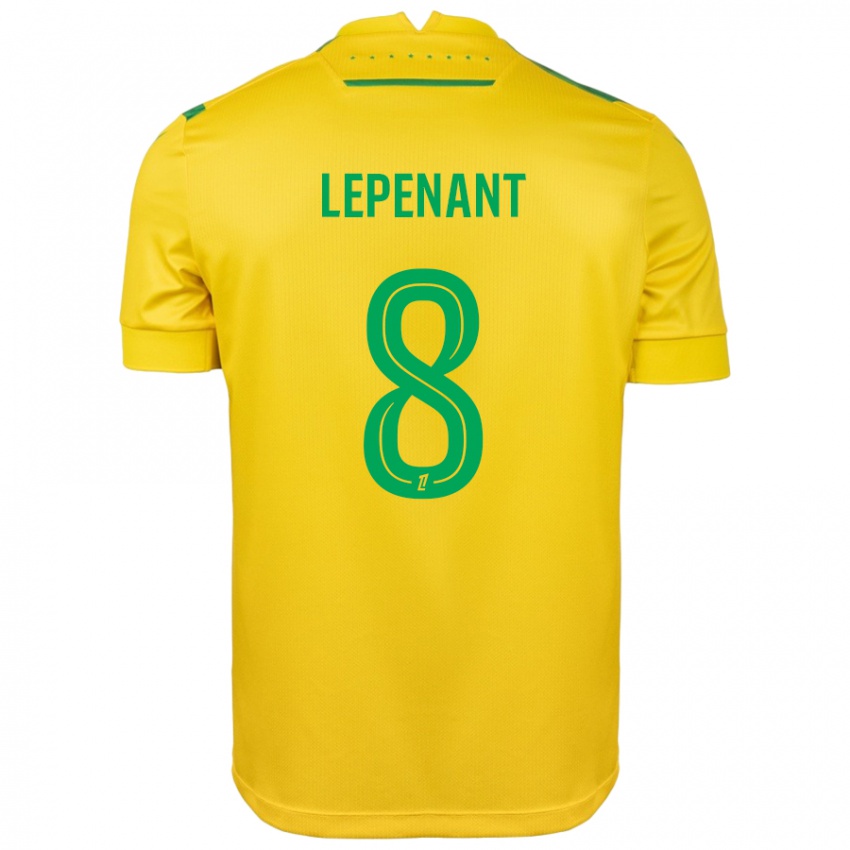 Criança Camisola Johann Lepenant #8 Verde Amarelo Principal 2024/25 Camisa