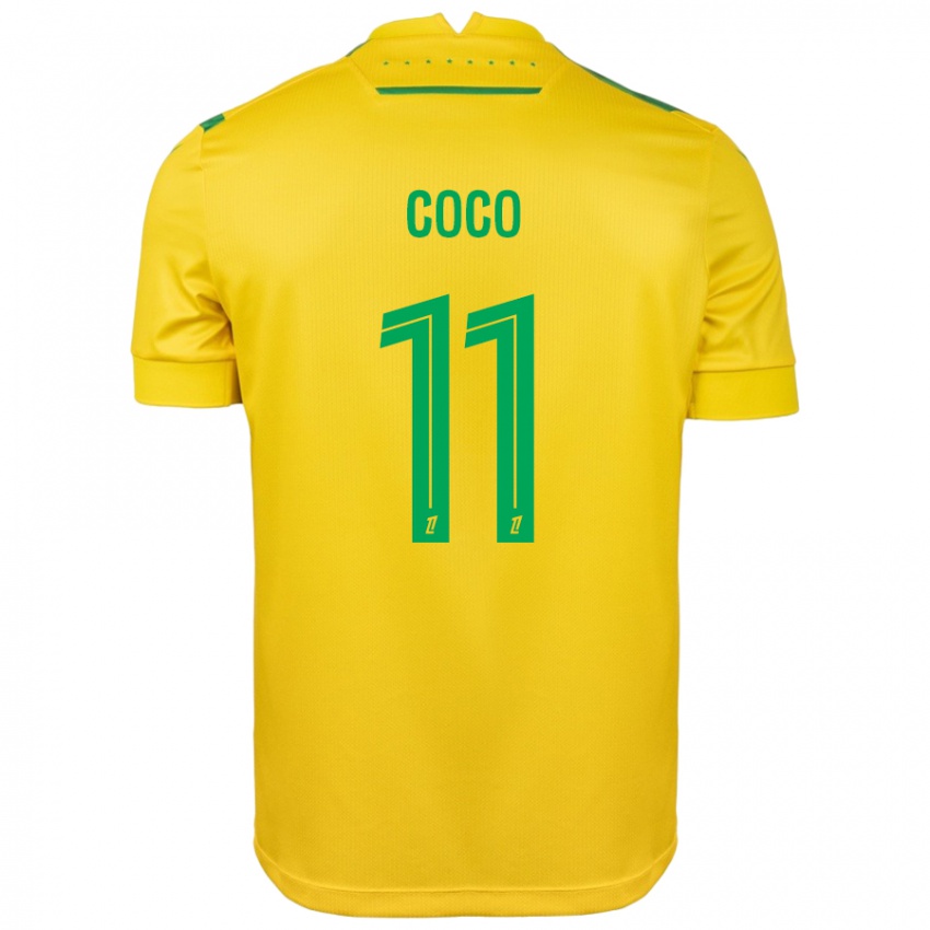 Criança Camisola Marcus Coco #11 Verde Amarelo Principal 2024/25 Camisa