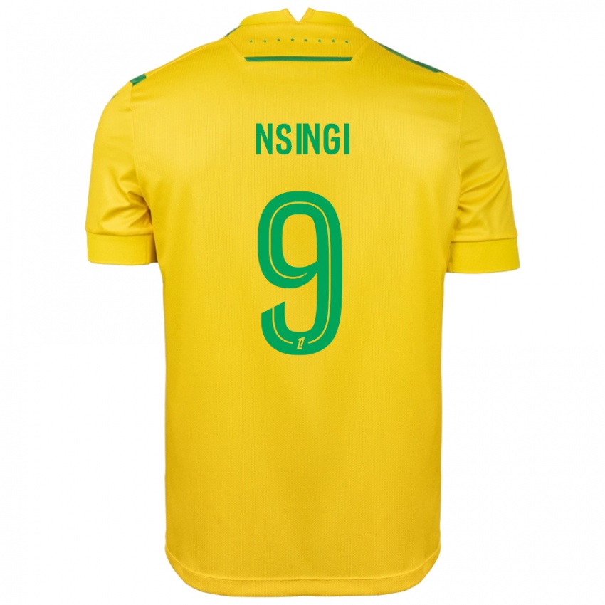 Criança Camisola Plamedi Nsingi #9 Verde Amarelo Principal 2024/25 Camisa