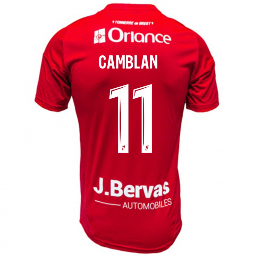 Criança Camisola Axel Camblan #11 Branco Vermelho Principal 2024/25 Camisa