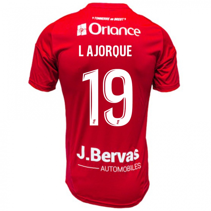 Criança Camisola Ludovic Ajorque #19 Branco Vermelho Principal 2024/25 Camisa