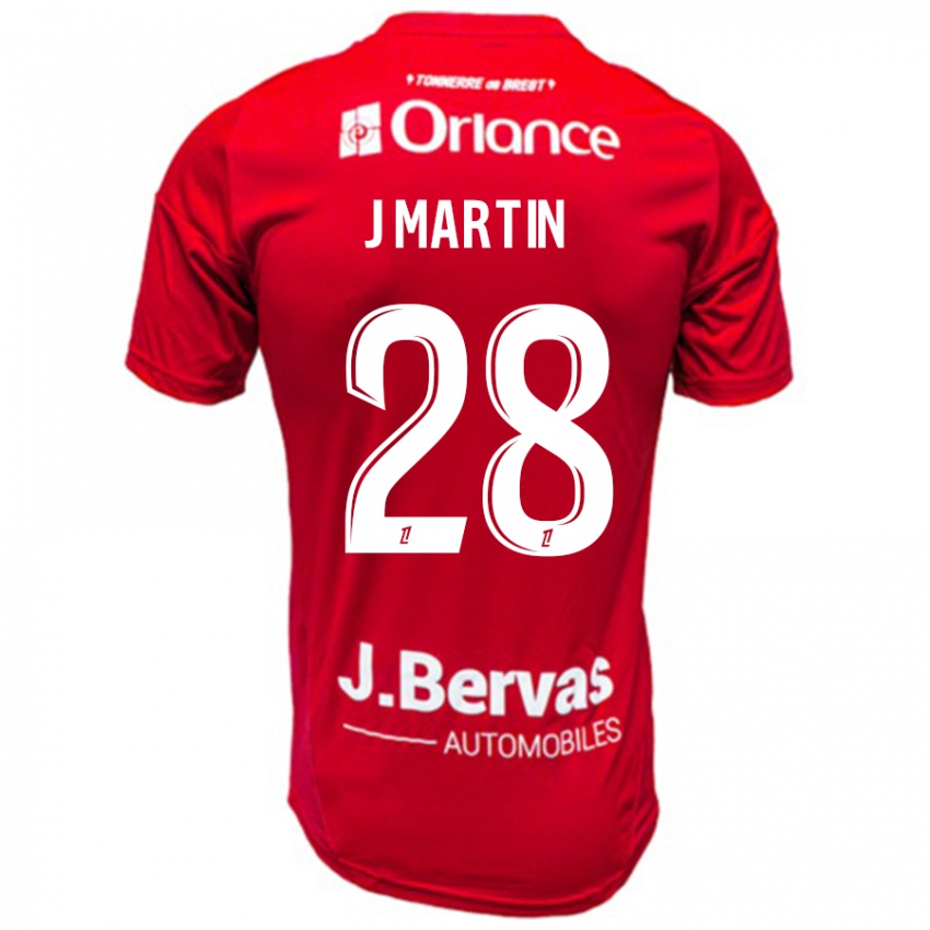 Criança Camisola Jonas Martin #28 Branco Vermelho Principal 2024/25 Camisa