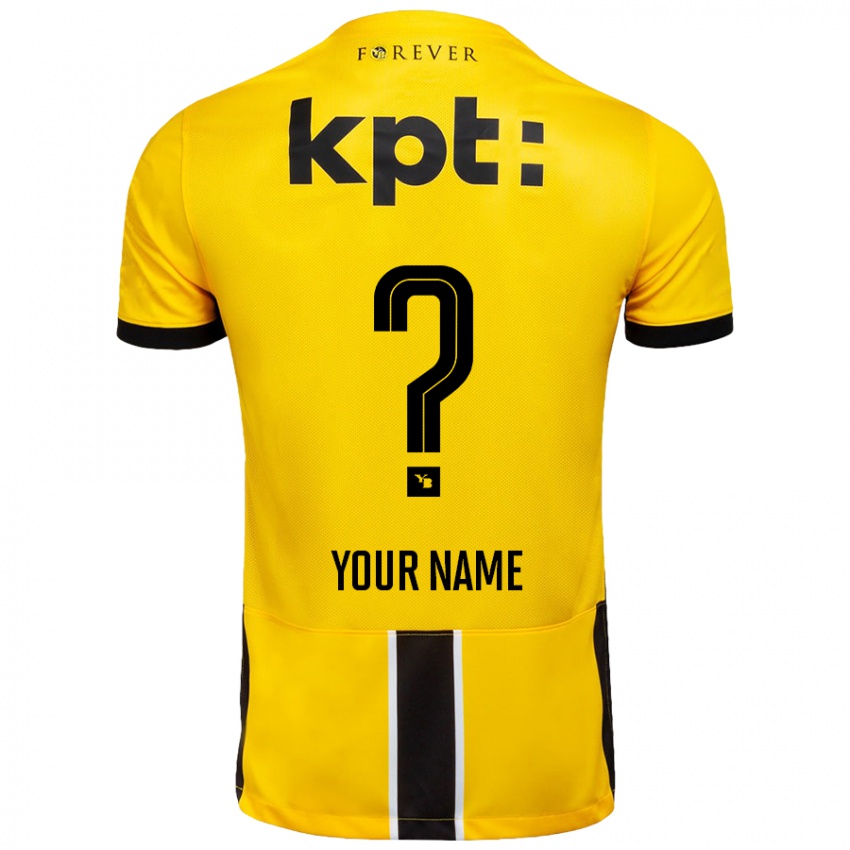 Criança Camisola Seu Nome #0 Preto Amarelo Principal 2024/25 Camisa