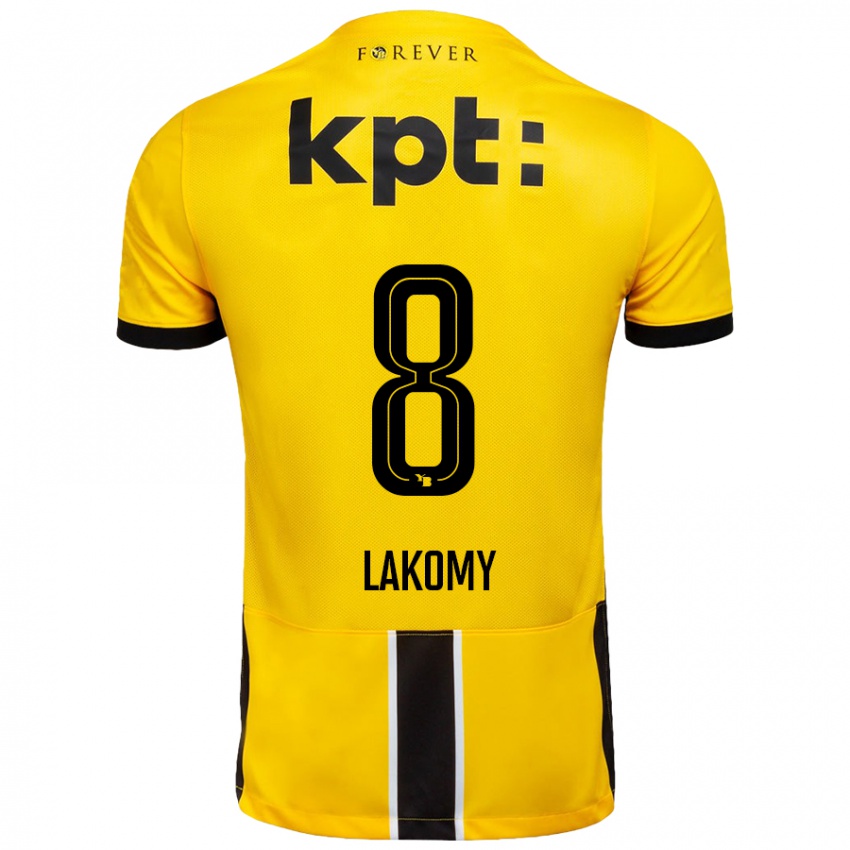 Criança Camisola Lukasz Lakomy #8 Preto Amarelo Principal 2024/25 Camisa