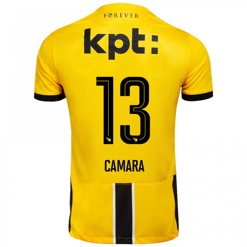 Criança Camisola Mohamed Camara #13 Preto Amarelo Principal 2024/25 Camisa