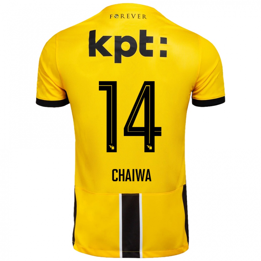 Criança Camisola Miguel Chaiwa #14 Preto Amarelo Principal 2024/25 Camisa