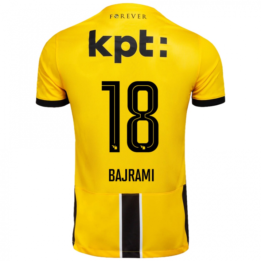 Criança Camisola Ardian Bajrami #18 Preto Amarelo Principal 2024/25 Camisa