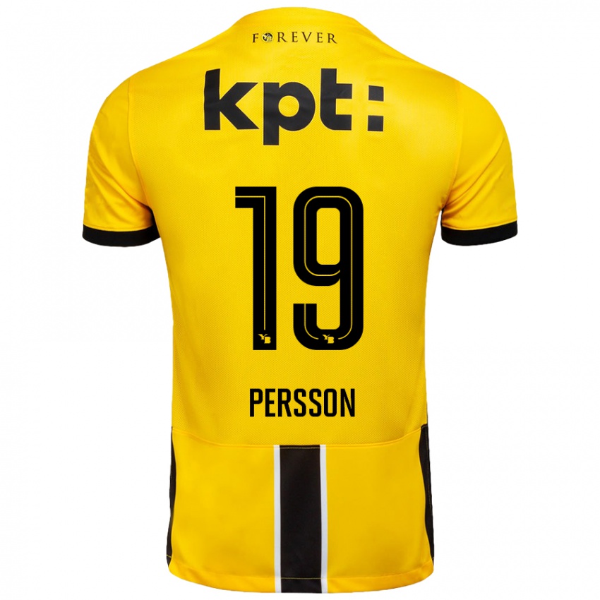 Criança Camisola Noah Persson #19 Preto Amarelo Principal 2024/25 Camisa