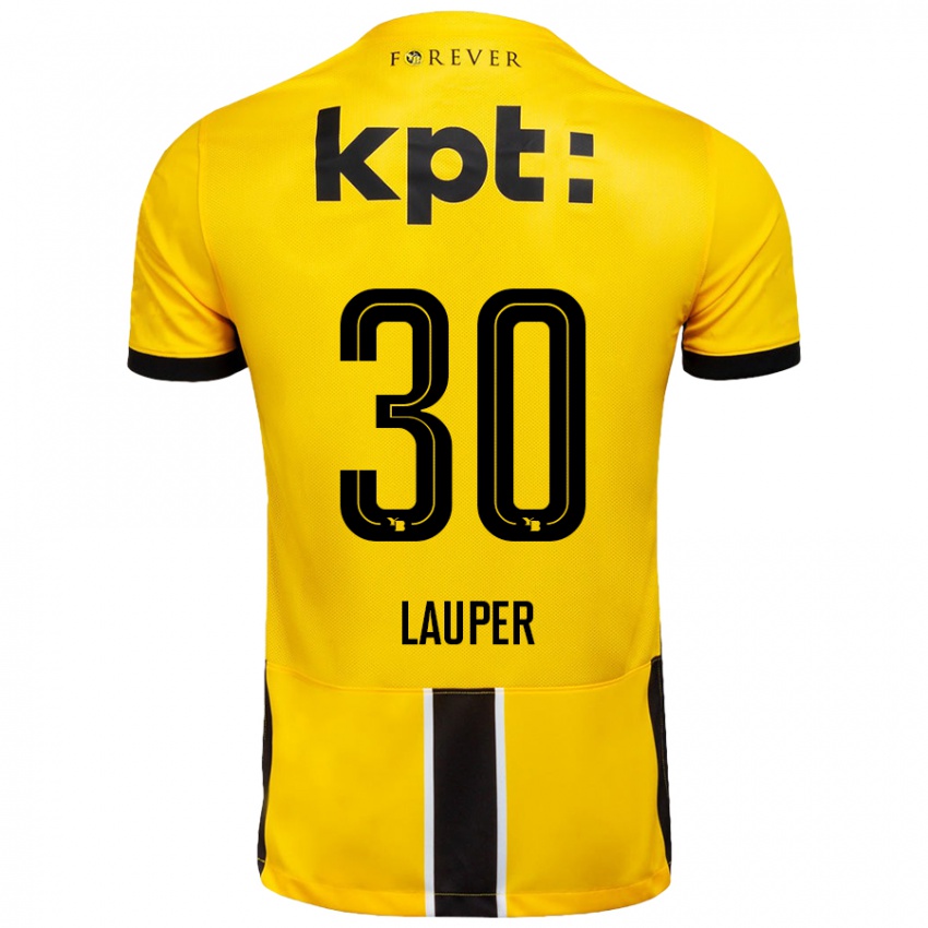 Criança Camisola Sandro Lauper #30 Preto Amarelo Principal 2024/25 Camisa