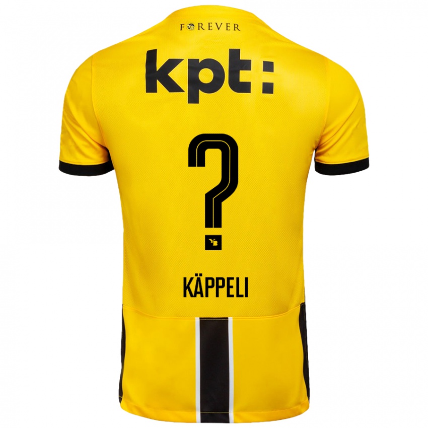 Criança Camisola Cuno Käppeli #0 Preto Amarelo Principal 2024/25 Camisa