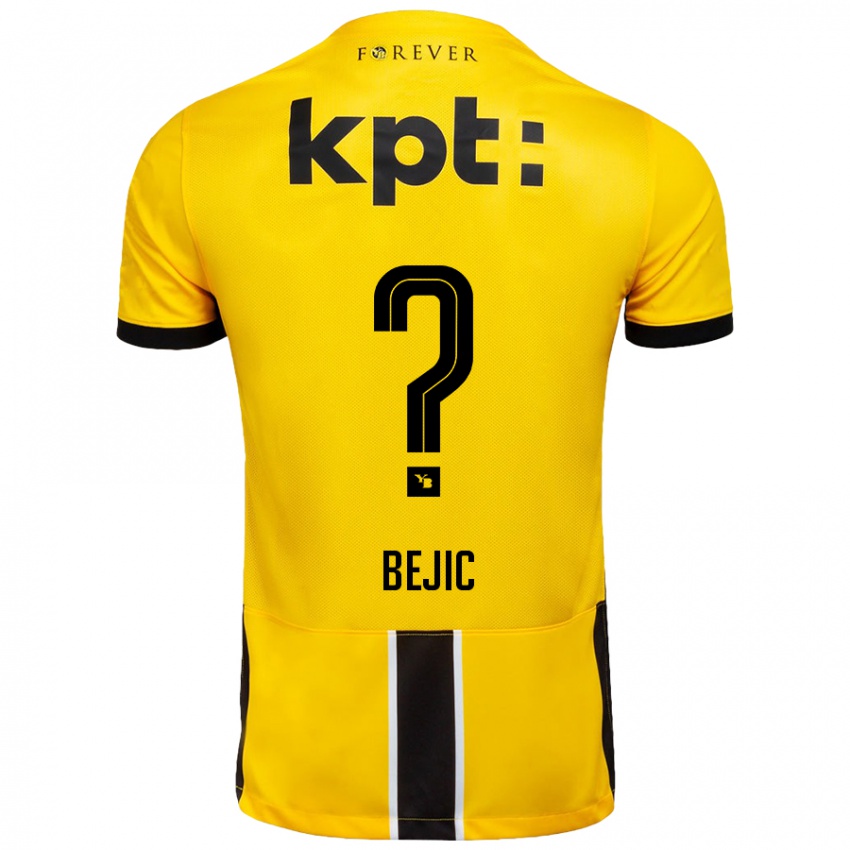 Criança Camisola Endrit Bejic #0 Preto Amarelo Principal 2024/25 Camisa