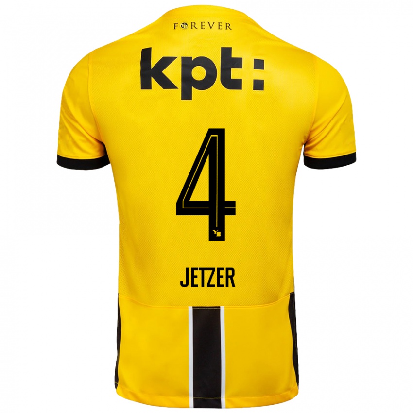 Criança Camisola Lorin Jetzer #4 Preto Amarelo Principal 2024/25 Camisa