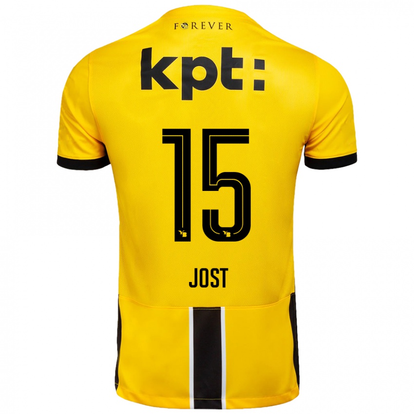 Criança Camisola Tristan Jost #15 Preto Amarelo Principal 2024/25 Camisa