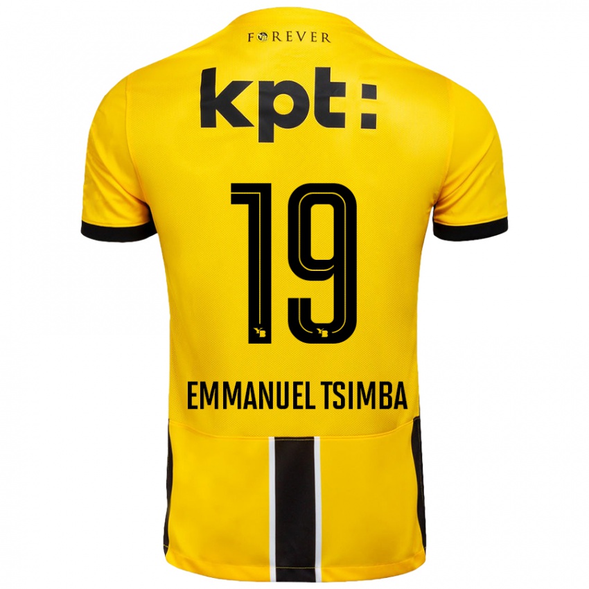 Criança Camisola Felix Emmanuel Tsimba #19 Preto Amarelo Principal 2024/25 Camisa