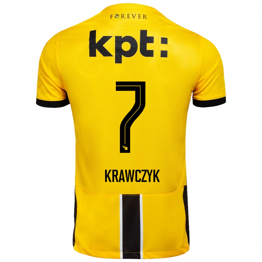 Criança Camisola Caroline Krawczyk #7 Preto Amarelo Principal 2024/25 Camisa