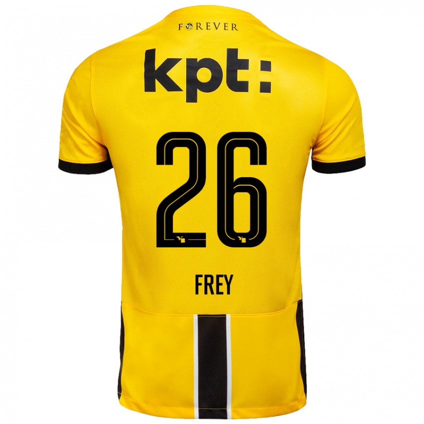 Criança Camisola Laura Frey #26 Preto Amarelo Principal 2024/25 Camisa