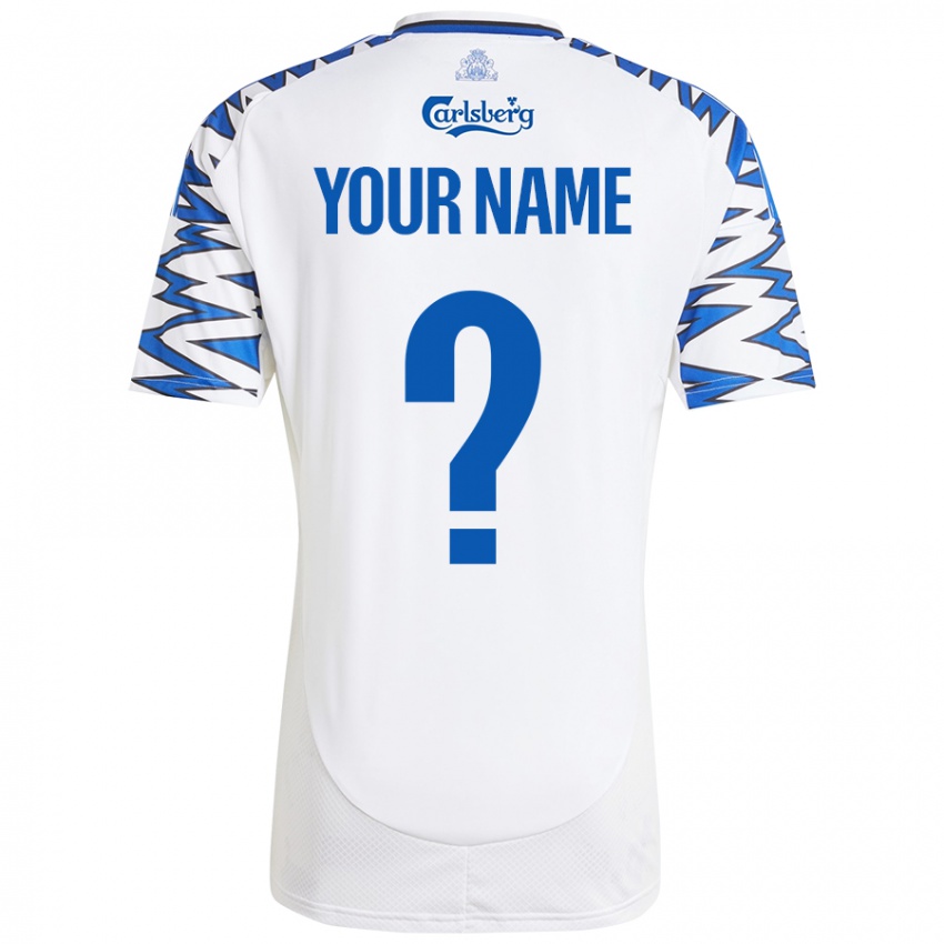 Criança Camisola Seu Nome #0 Céu Branco Azul Principal 2024/25 Camisa