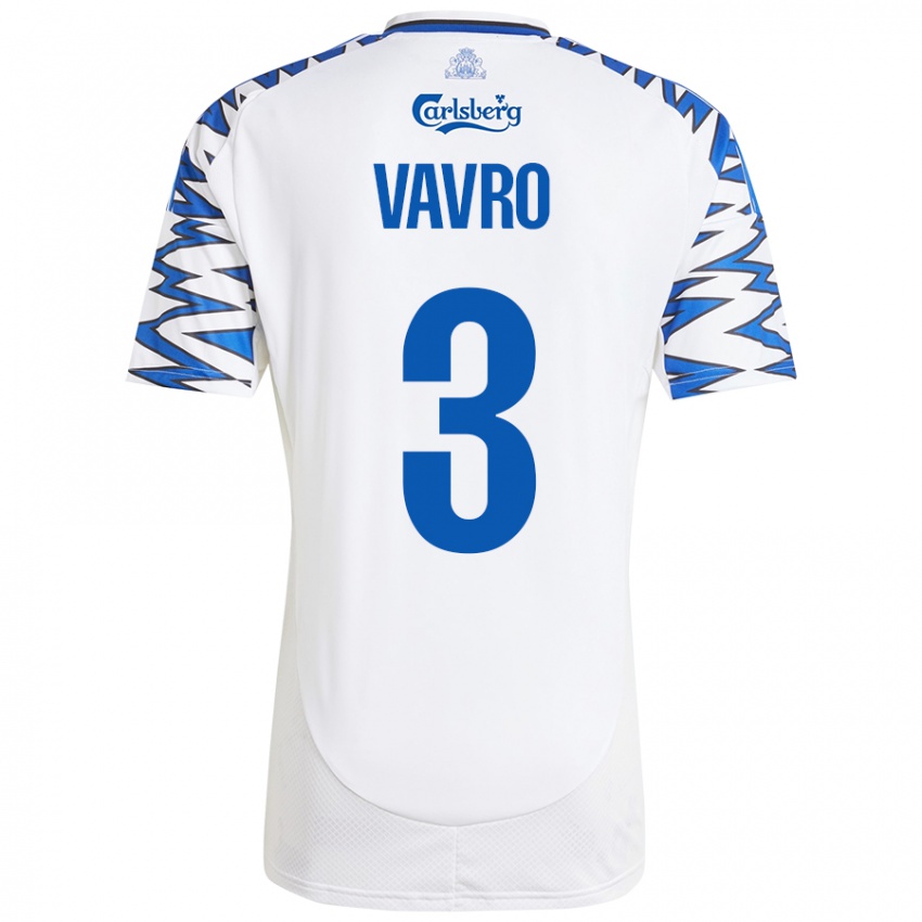 Criança Camisola Denis Vavro #3 Céu Branco Azul Principal 2024/25 Camisa