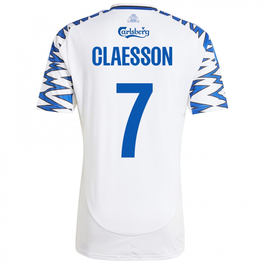 Criança Camisola Viktor Claesson #7 Céu Branco Azul Principal 2024/25 Camisa