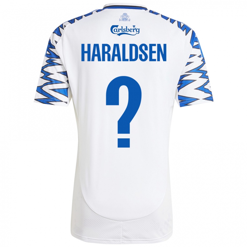 Criança Camisola Henrik Haraldsen #0 Céu Branco Azul Principal 2024/25 Camisa