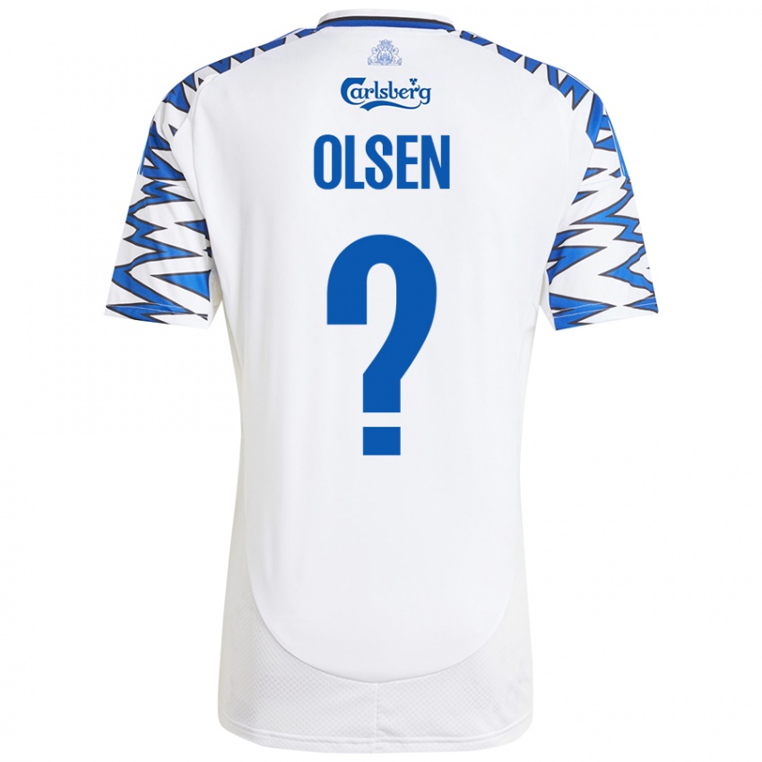 Criança Camisola Gunnar Olsen #0 Céu Branco Azul Principal 2024/25 Camisa