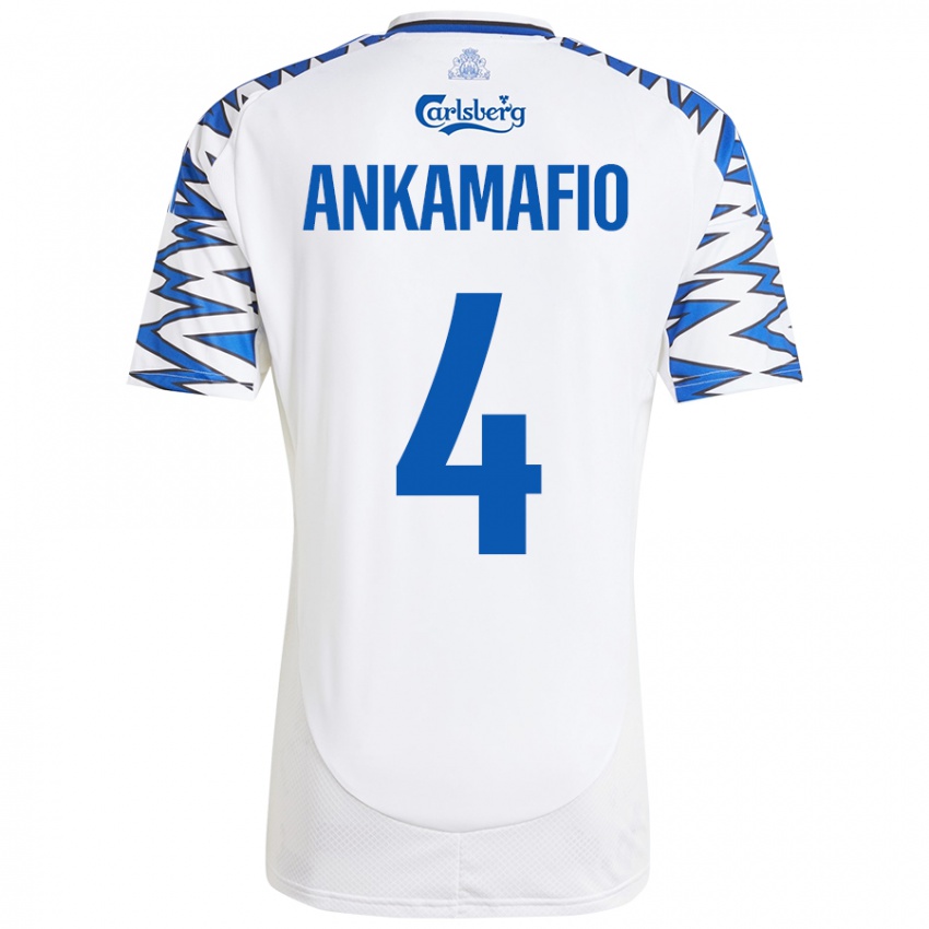 Criança Camisola Graham Ankamafio #4 Céu Branco Azul Principal 2024/25 Camisa