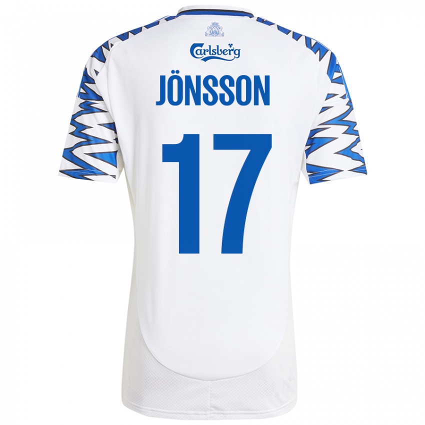 Criança Camisola Neo Jönsson #17 Céu Branco Azul Principal 2024/25 Camisa